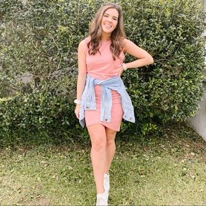 Light Pink/Coral Body con dress large